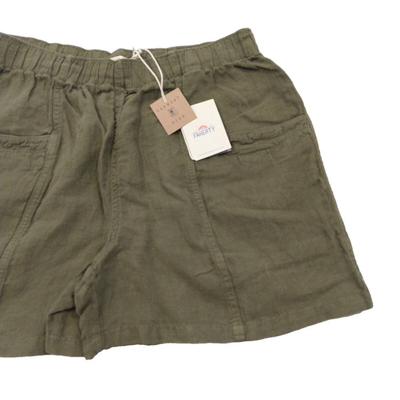 Faherty Womens size XS Cuffed Arlie Day Linen Shorts 3" White - Picture 2 of 9